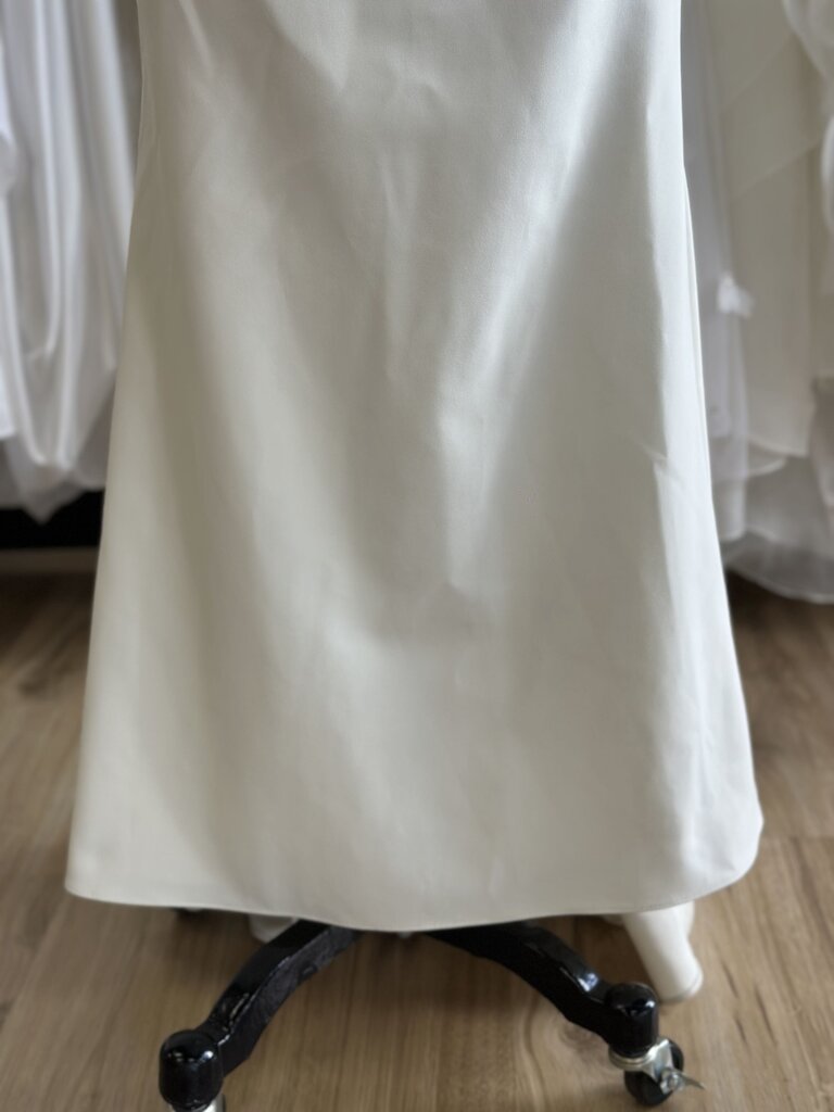 Ruched Off The Shoulder Crepe Wedding Dress 14/16P