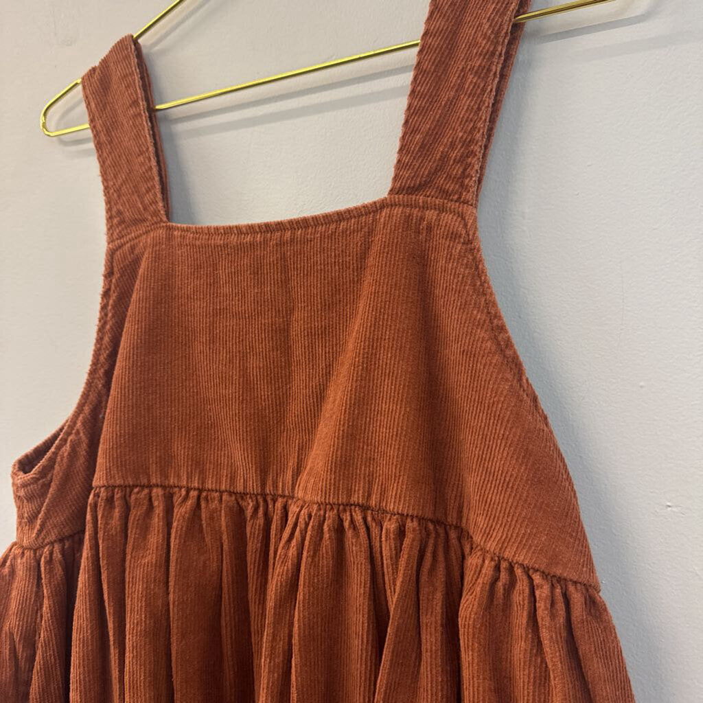 Mei Li Brown Corduroy Baby Doll Tunic Top Large