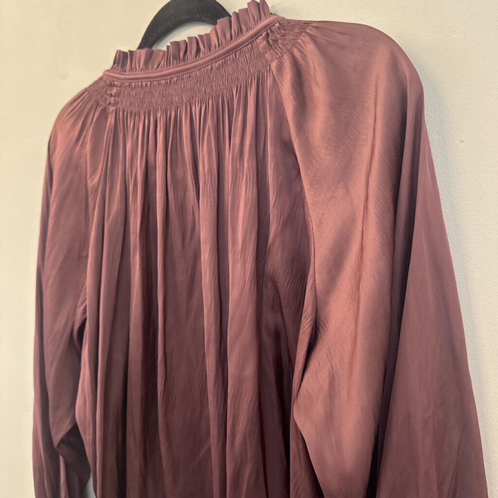 Ulla Johnson Dark Purple Silky Long Sleeve Top 2