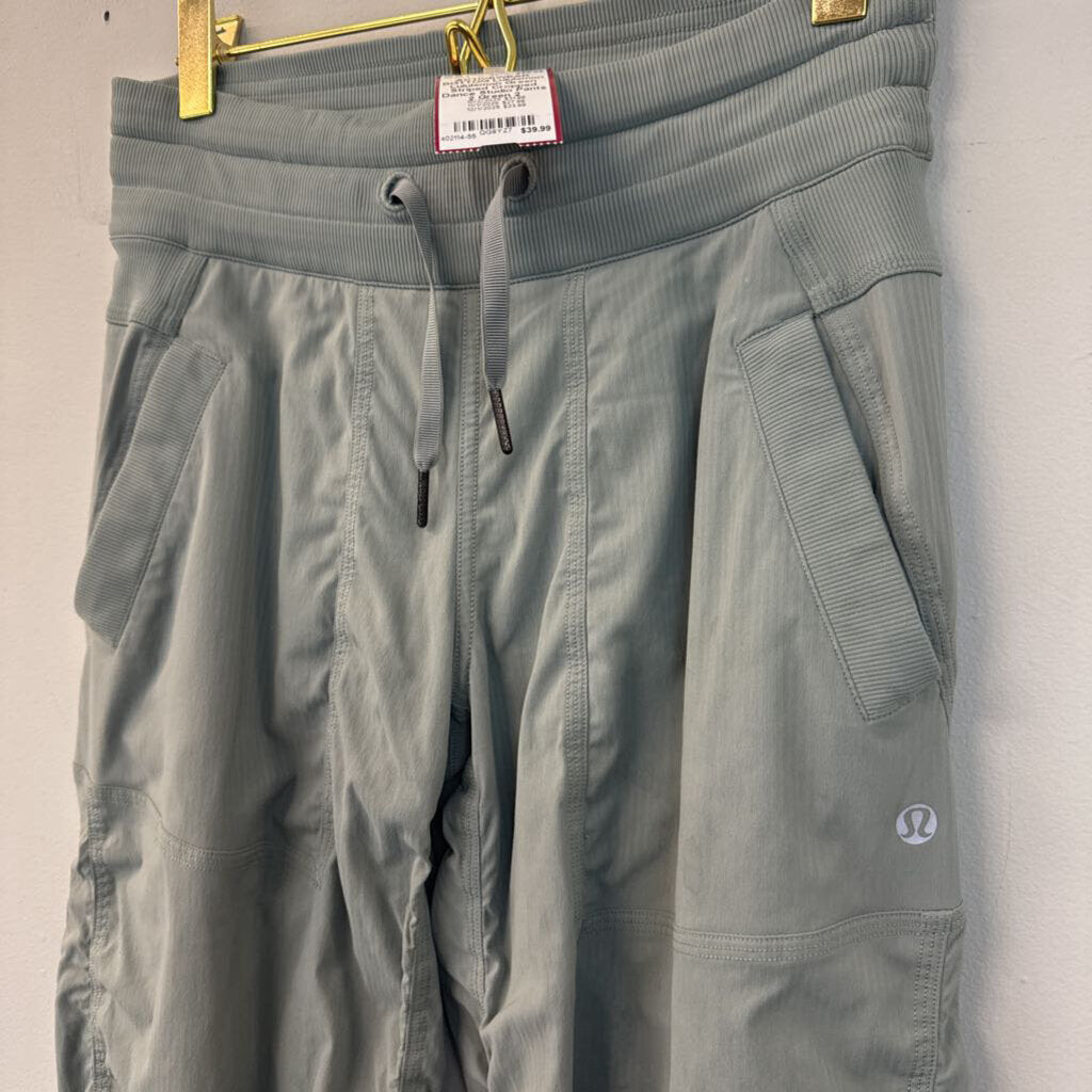 Lululemon Green Striped Cropped Dance Studio Pants 2