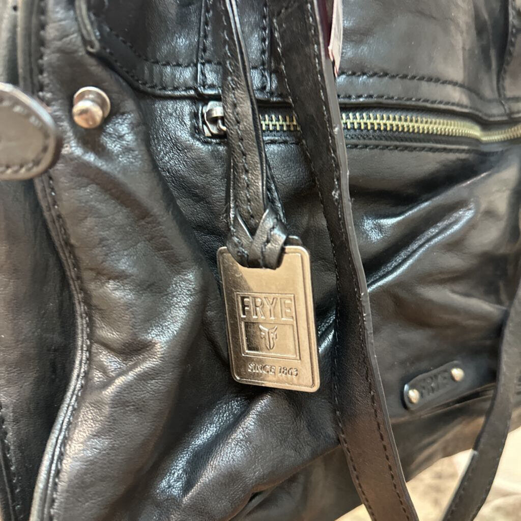 Frye Black Leather Cameron Satchel Purse