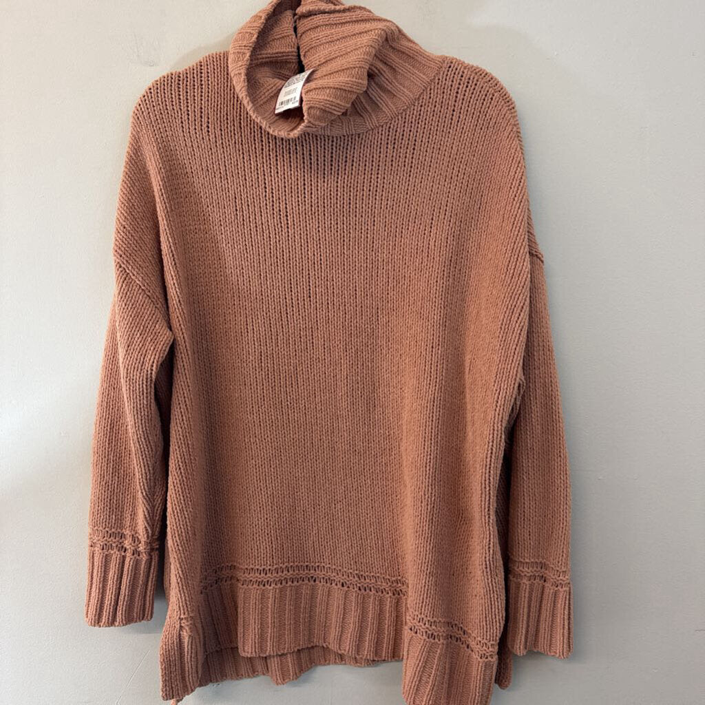 Aerie Brown Soft Knit Turtleneck Sweater Medium