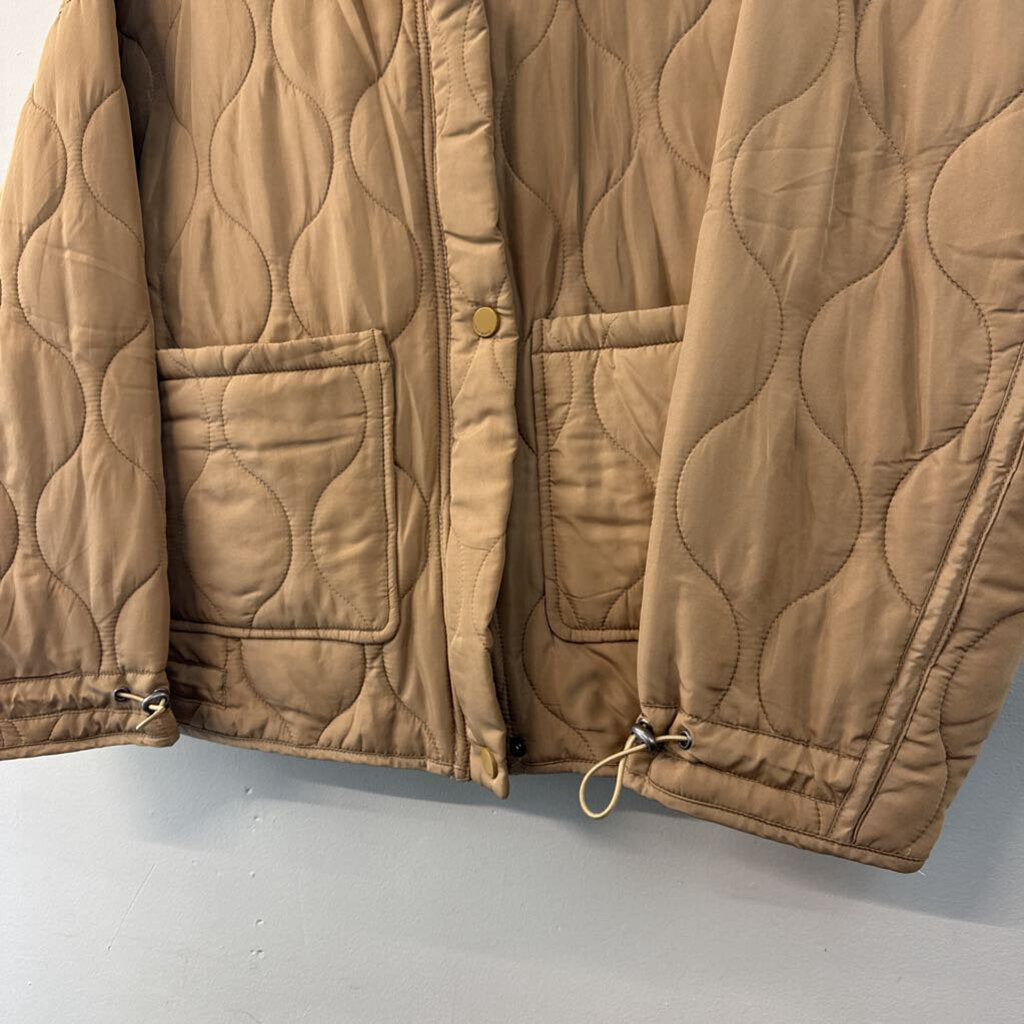 Lucky Brand Brown Quilted Zip Up Jacket Small