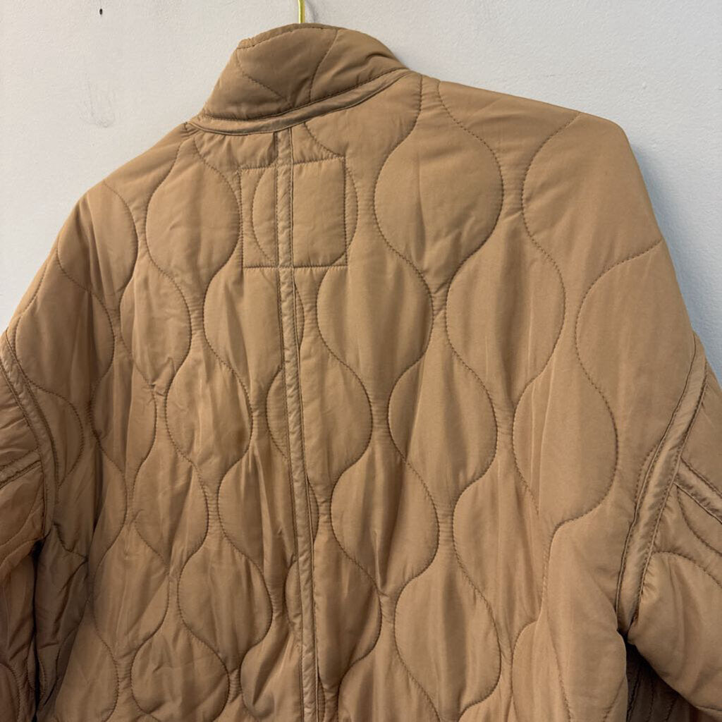 Lucky Brand Brown Quilted Zip Up Jacket Small
