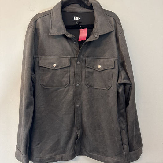 Frye Grey Suede Long Sleeve Shacket Large