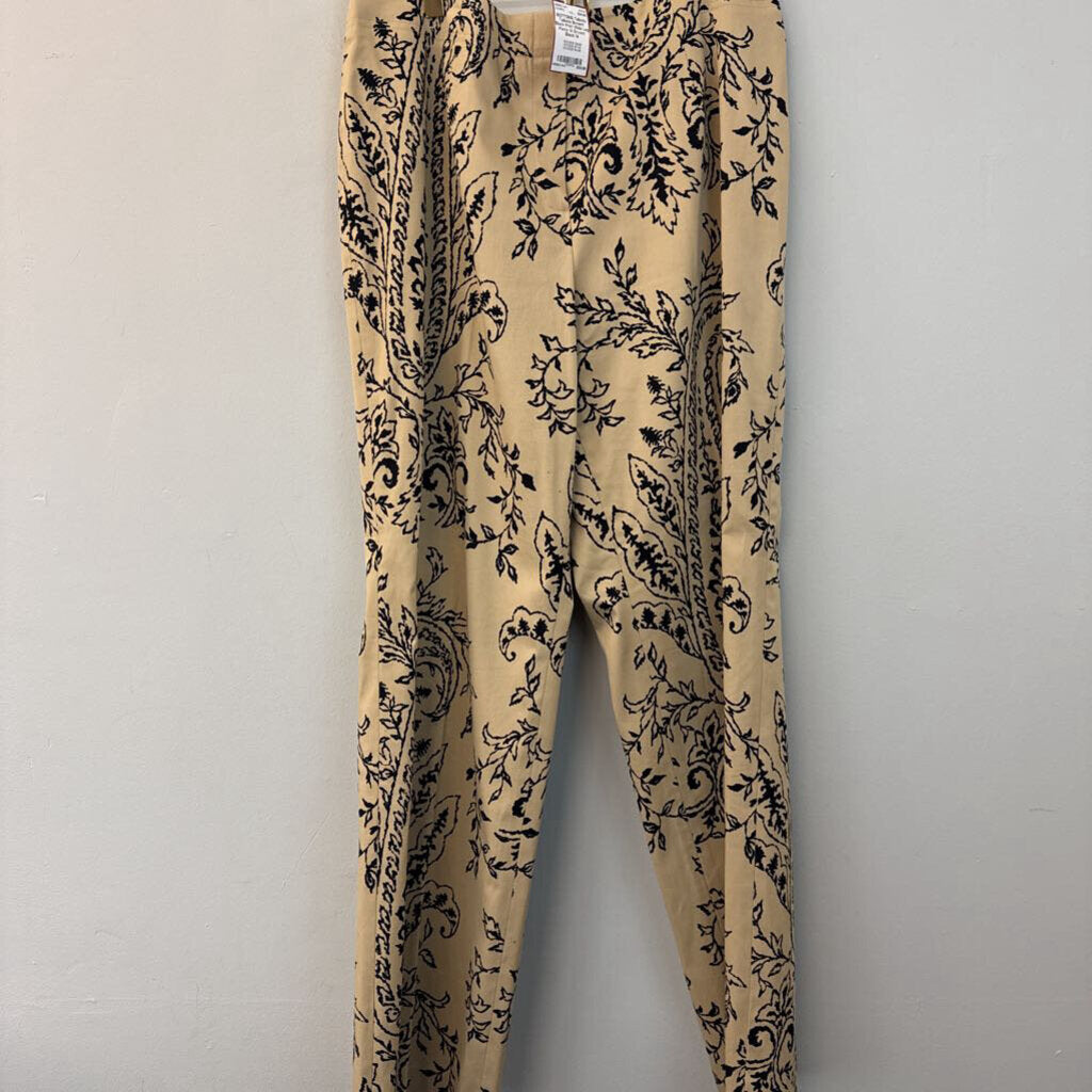 Talbots Brown/ Black Print Wide Leg Pants 14