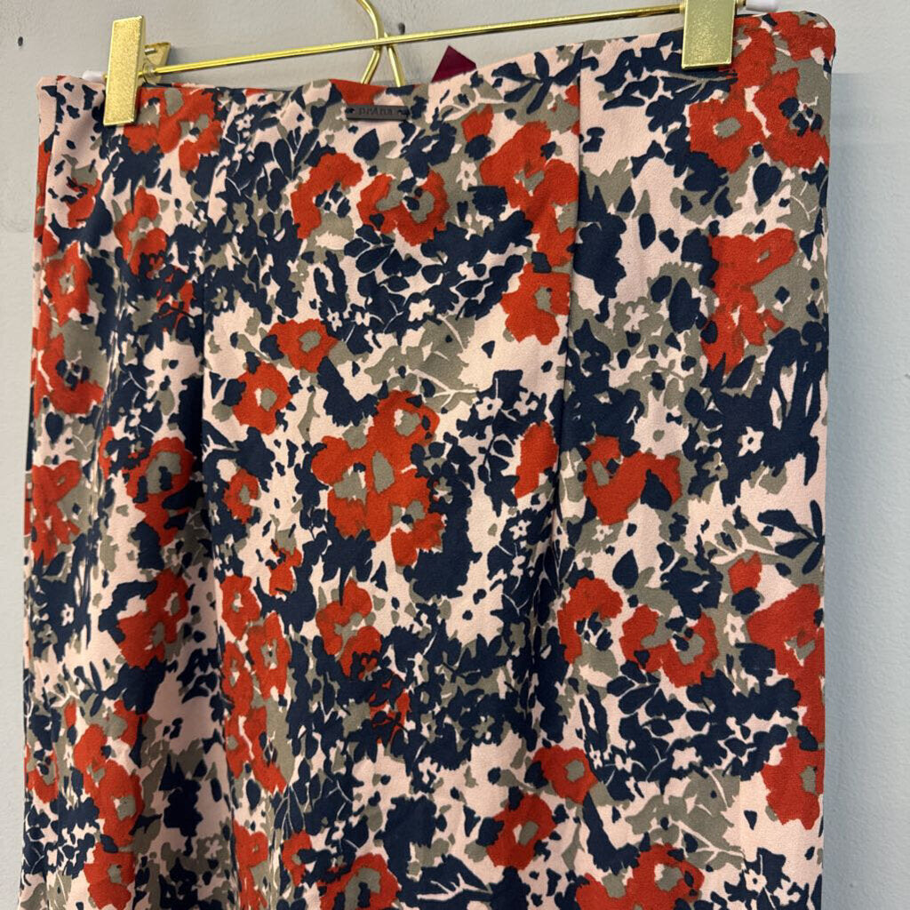 Prana Navy/ Pink Print Midi Skirt Extra Small