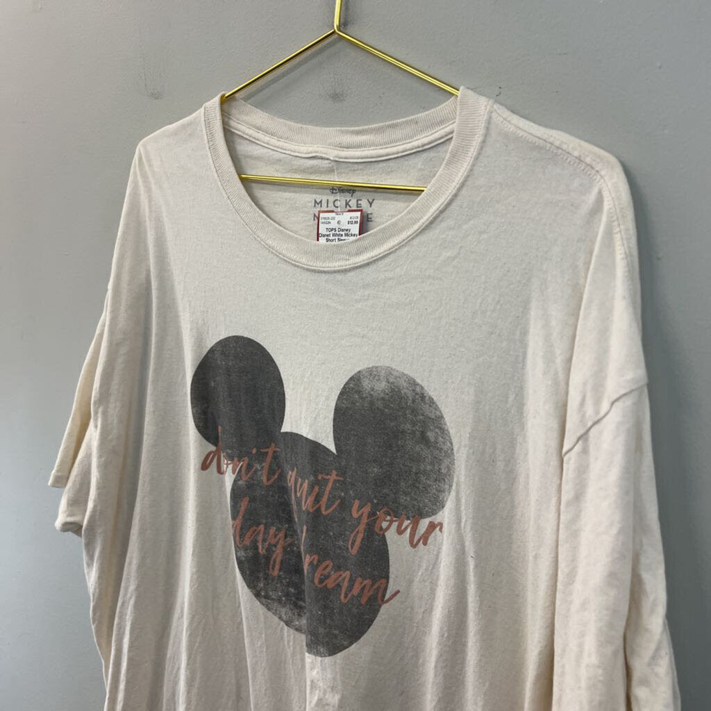 Disnet White Mickey Short Sleeve Graphic Tee 2X