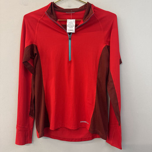 Patagonia Red/ Burgundy Long Sleeve Quarter Zip Pullover Small