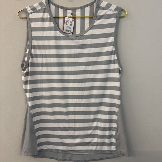 Athleta Grey/ White Striped Tank Top Medium