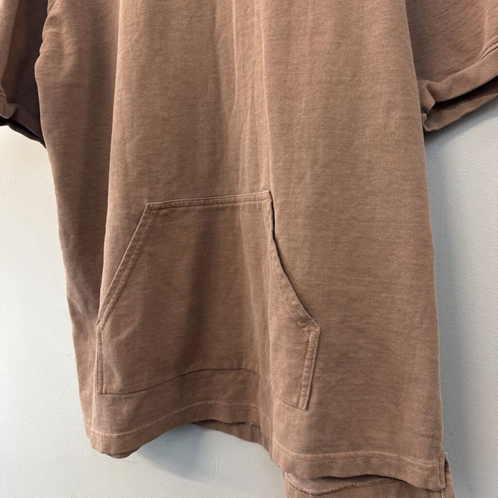 American Apparel Brown Short Sleeve Hoodie Extra Large