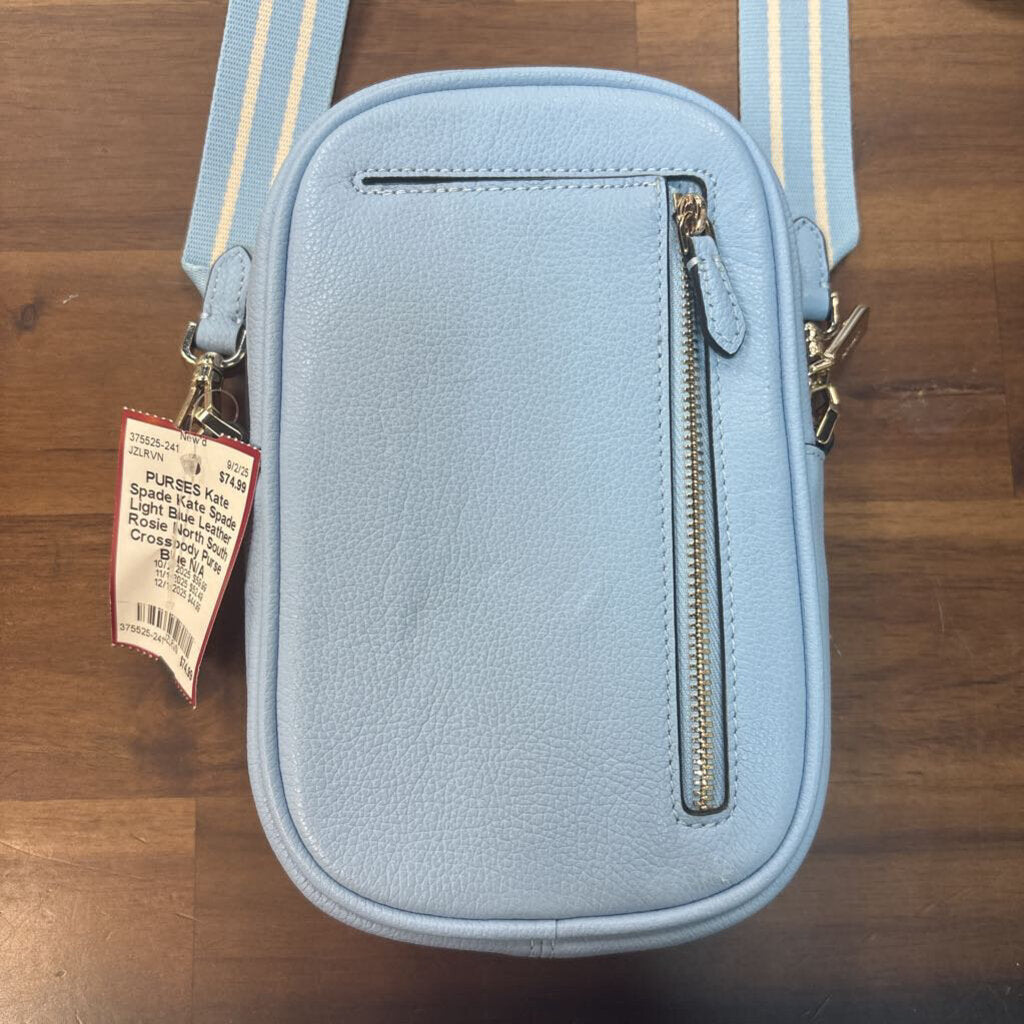 Kate Spade Light Blue Leather Rosie North South Crossbody Purse