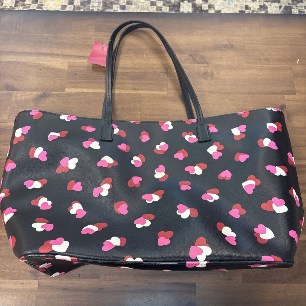 Kate Spade Black/ Pink Heart Print Purse