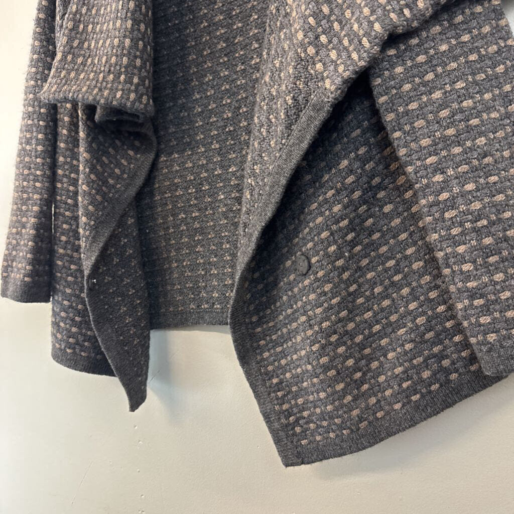 Banana Republic Grey/ Brown Knit Open Front Sweater Medium