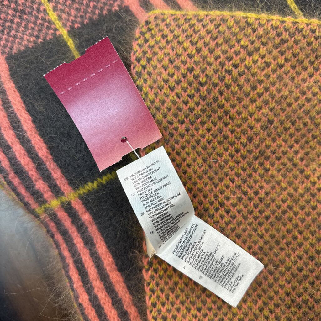 Yellow/ Grey/ Pink Plaid Scarf