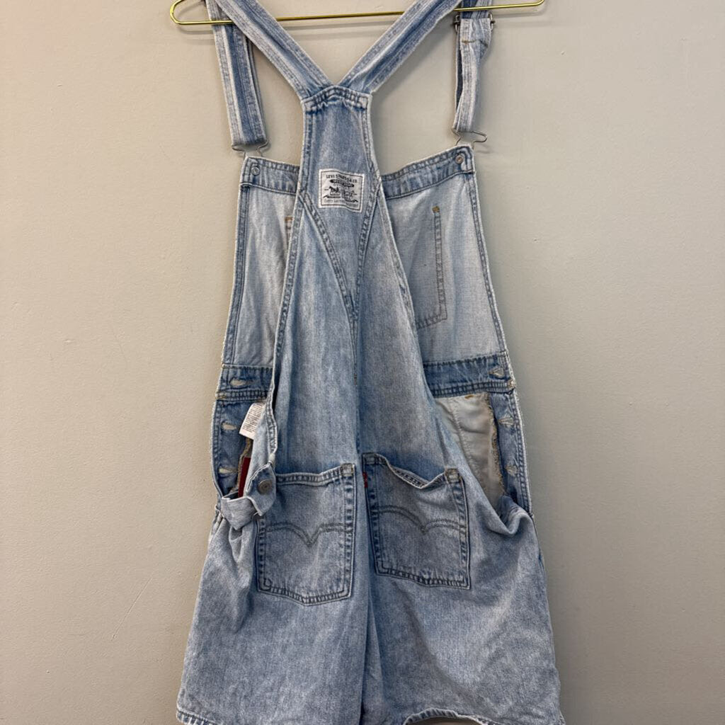 Levi Light Wash Denim Shorts Overalls Medium