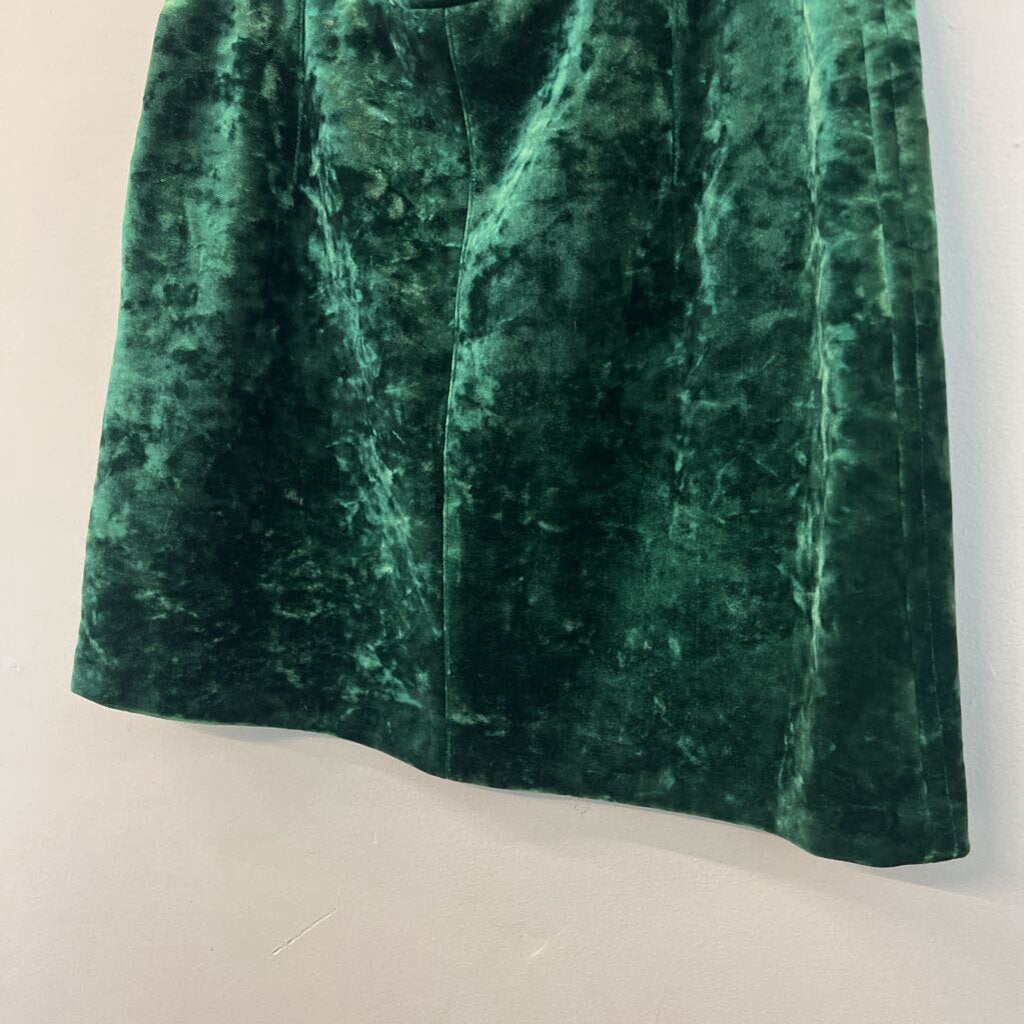 Sandro Green Crushed Velvet Skirt 3