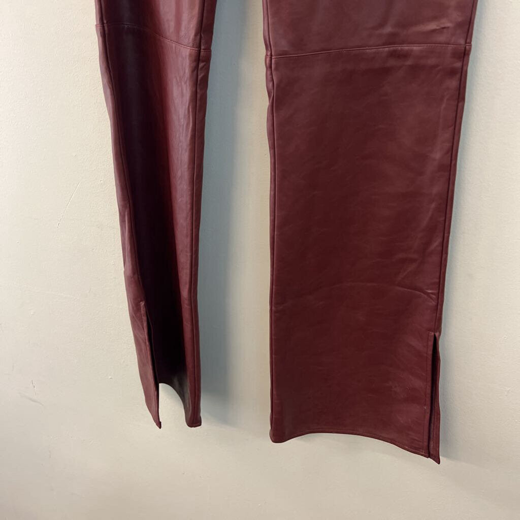 I.AM.GIA. Burgundy Faux Leather Wide Leg Pants Medium