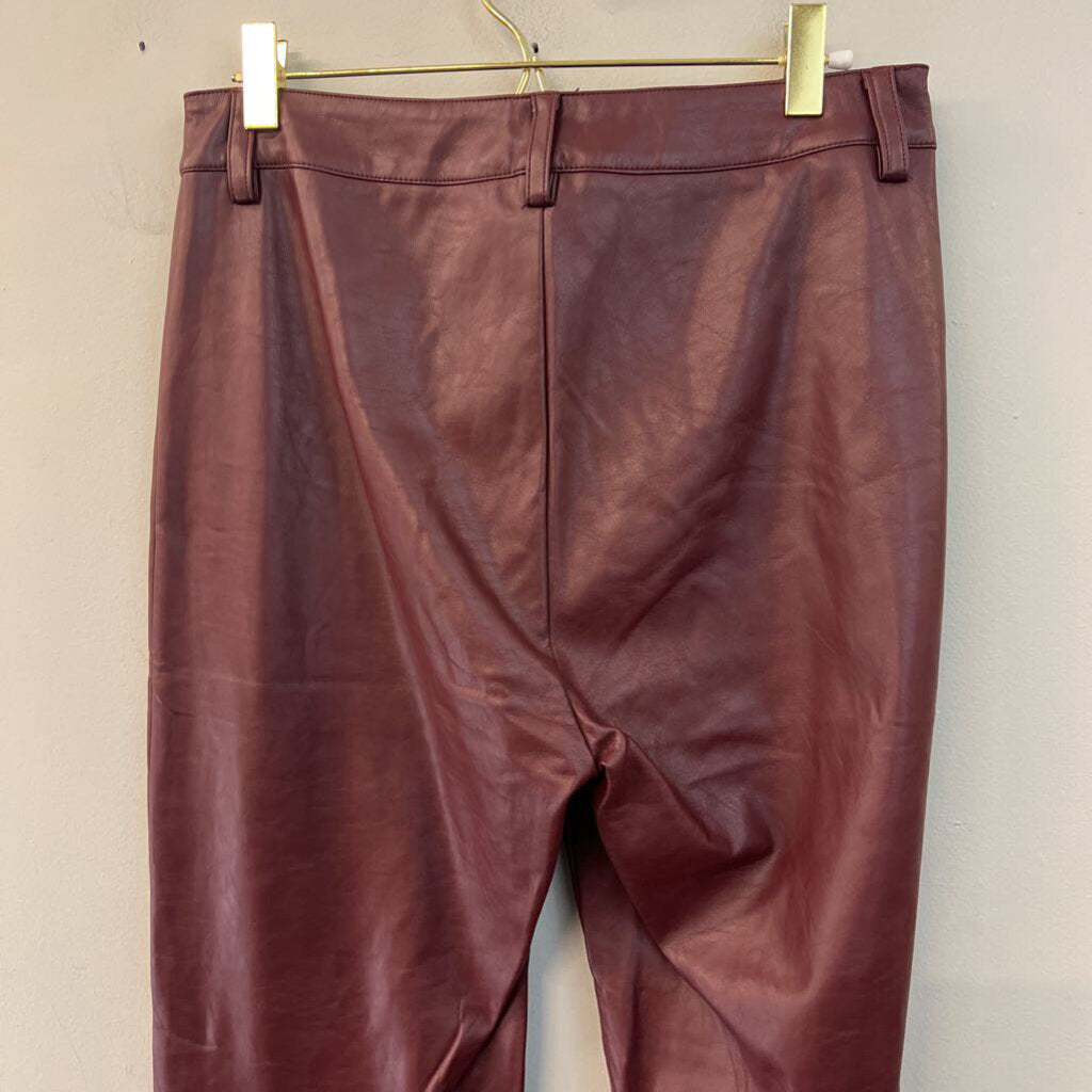 I.AM.GIA. Burgundy Faux Leather Wide Leg Pants Medium