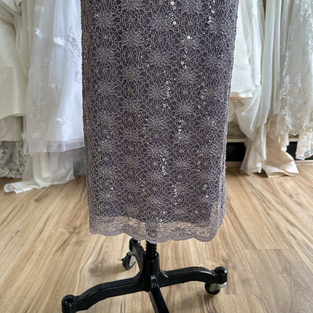 R&M Collection Dusty Purple Lace Jacket/ Long Formal Dress Set 16