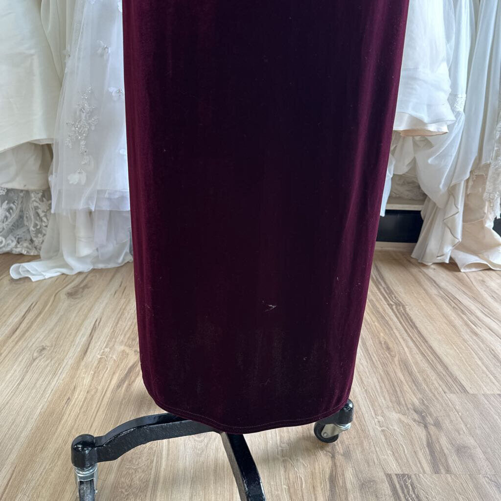 Fashion Bug Burgundy Velvet Long Formal Dress 16