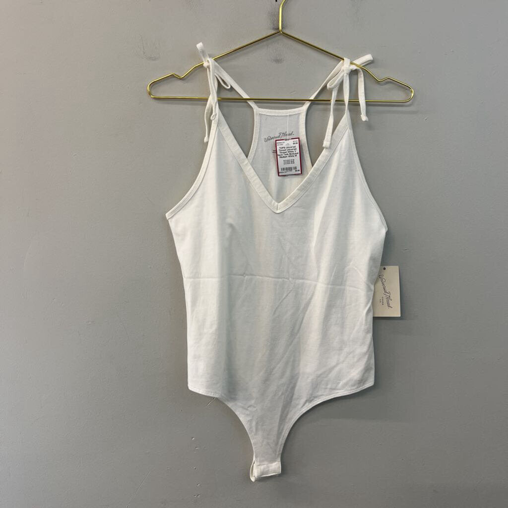 Universal Thread White V Neck Tank Bodysuit Medium