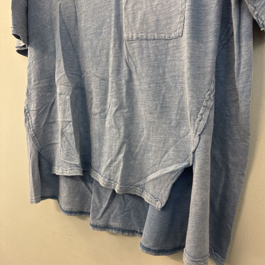 She and Sky Blue Short Sleeve Top Medium