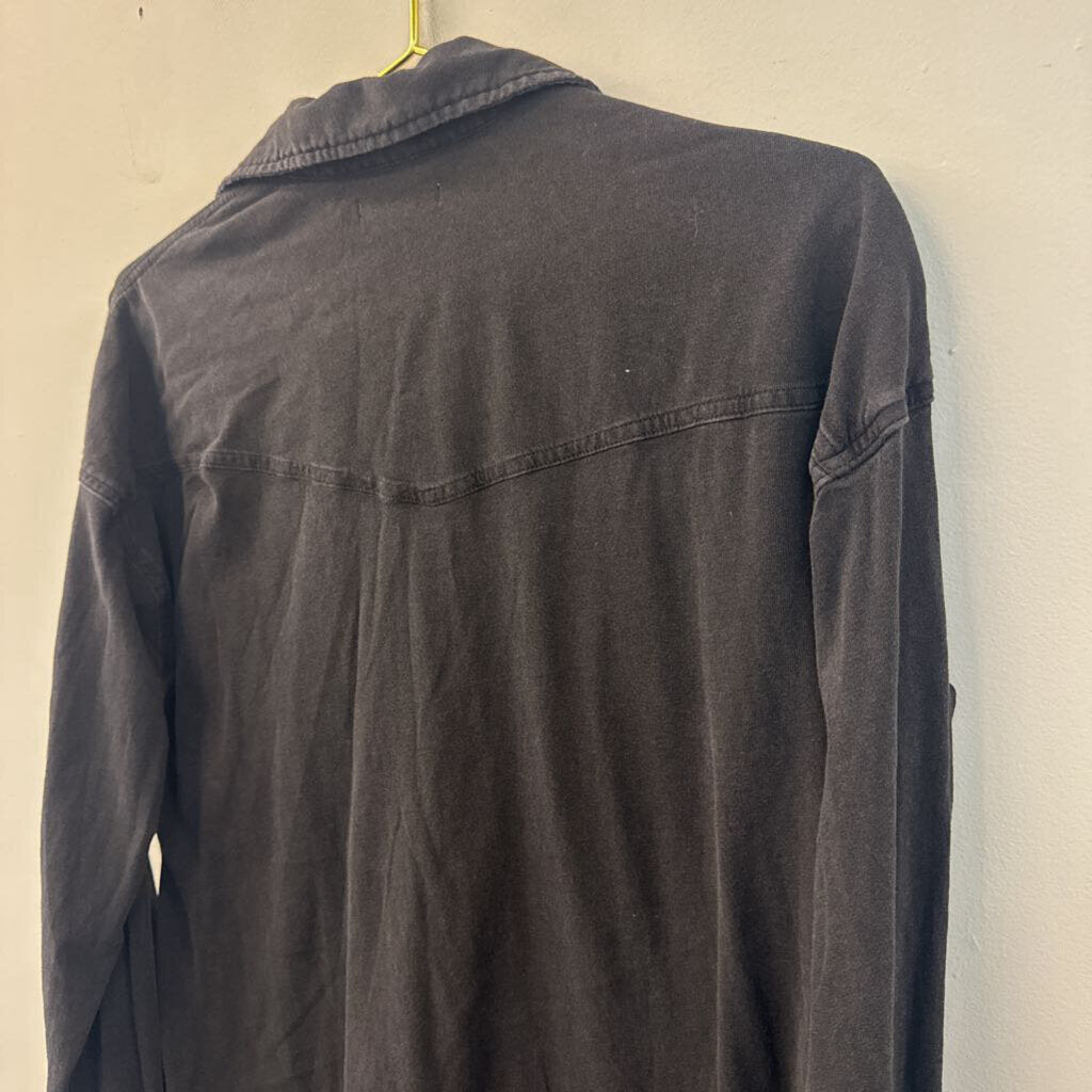 Z Supply Black Long Sleeve Snap Down Top Medium