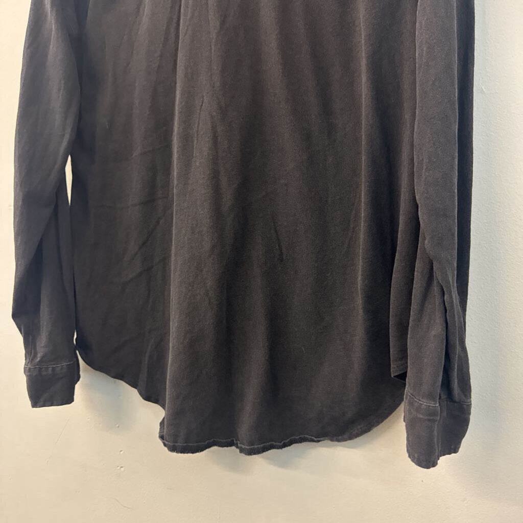 Z Supply Black Long Sleeve Snap Down Top Medium