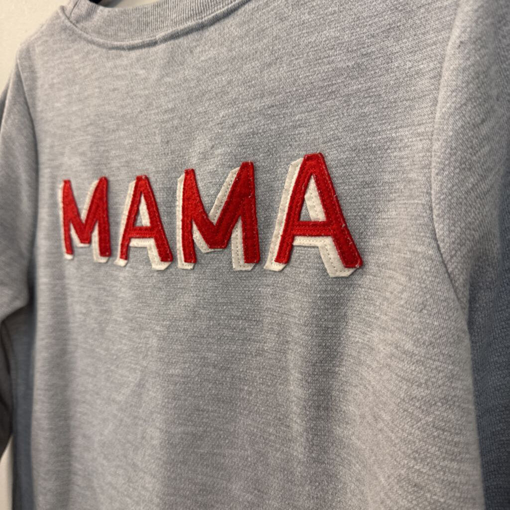 Ingrid and Isabel Grey MAMA Long Sleeve Graphic Pullover Large