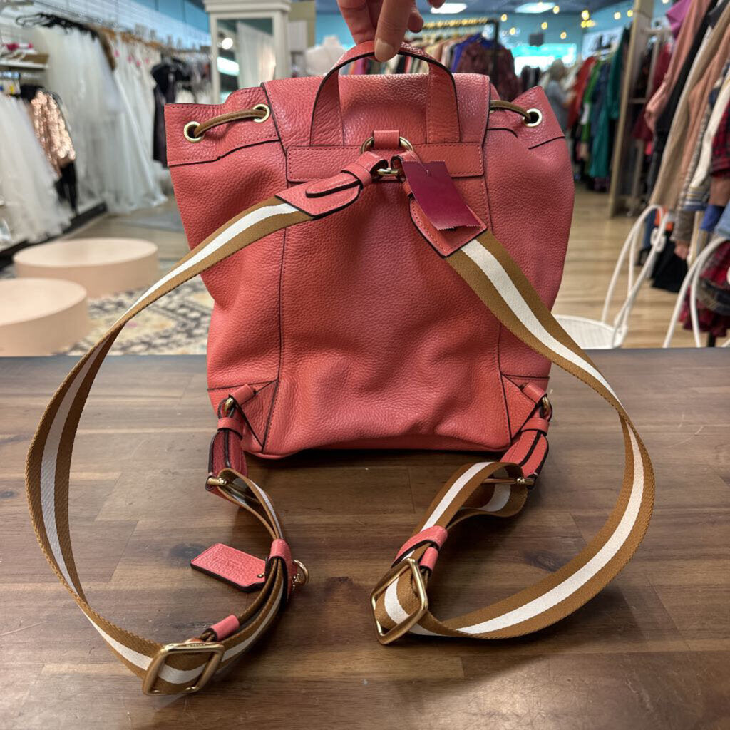 Coach Pink Pebbled Leather Jes Backpack with Horse Carriage