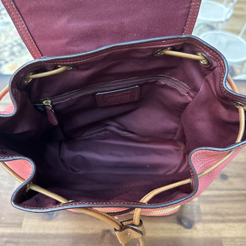 Coach Pink Pebbled Leather Jes Backpack with Horse Carriage