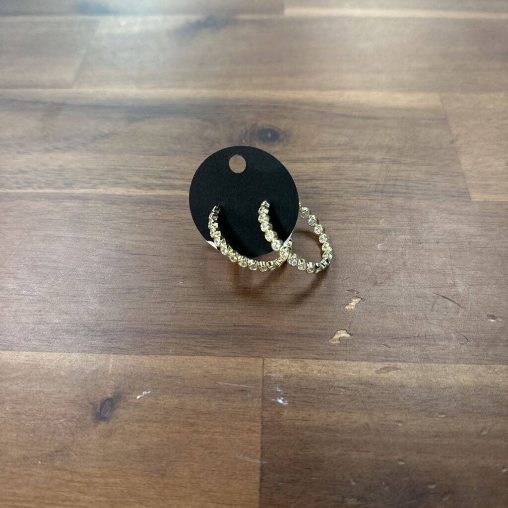 Melinda Maria Gold/ Rhinestone Hoop Earrings