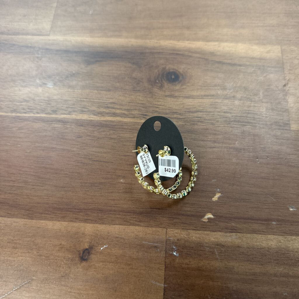 Melinda Maria Gold/ Rhinestone Hoop Earrings