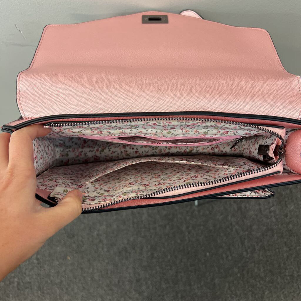Harris Tweed Pink/ Blue Tartan Large Satchel Purse