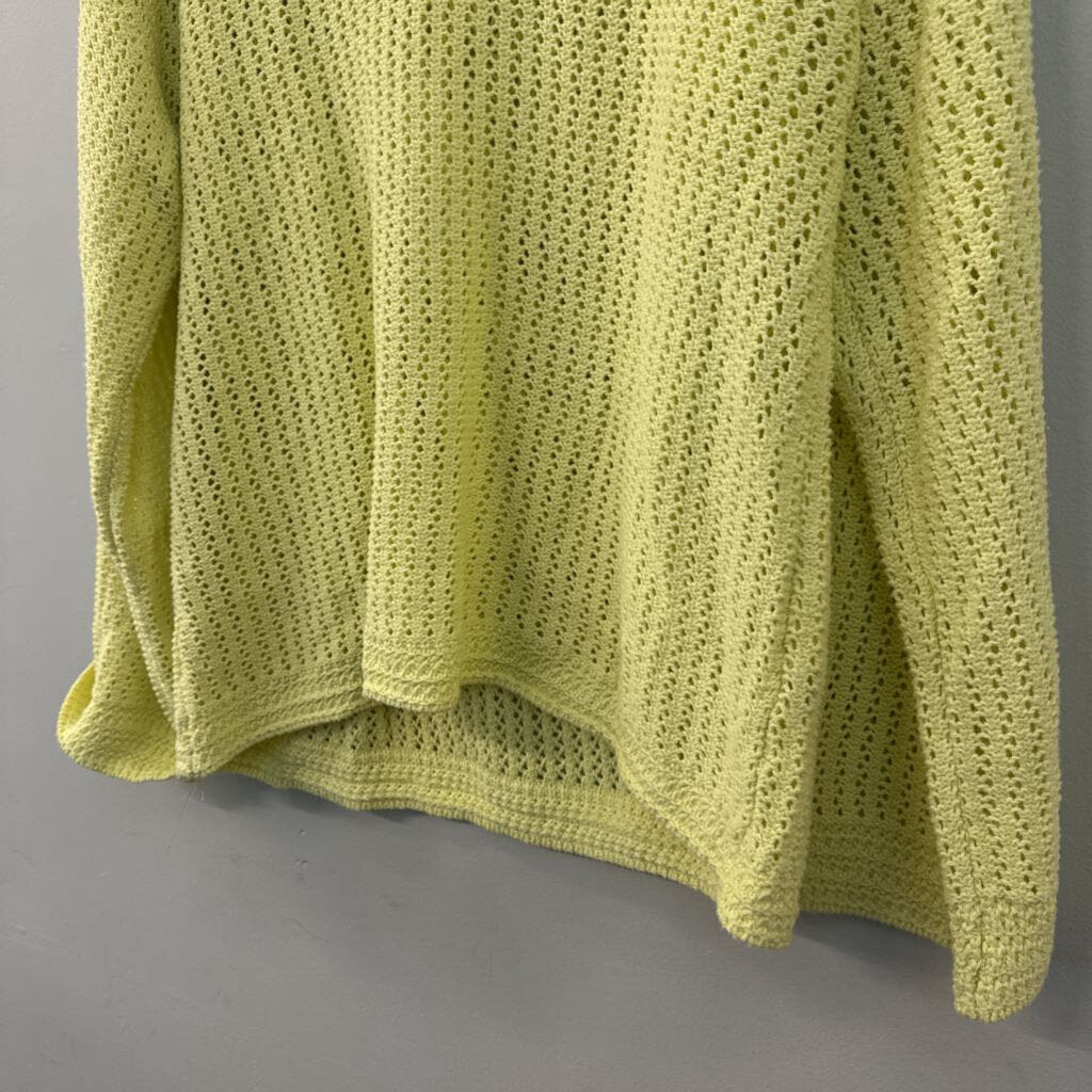 Z Supply Lime Green Open Knit Long Sleeve Sweater Top Small