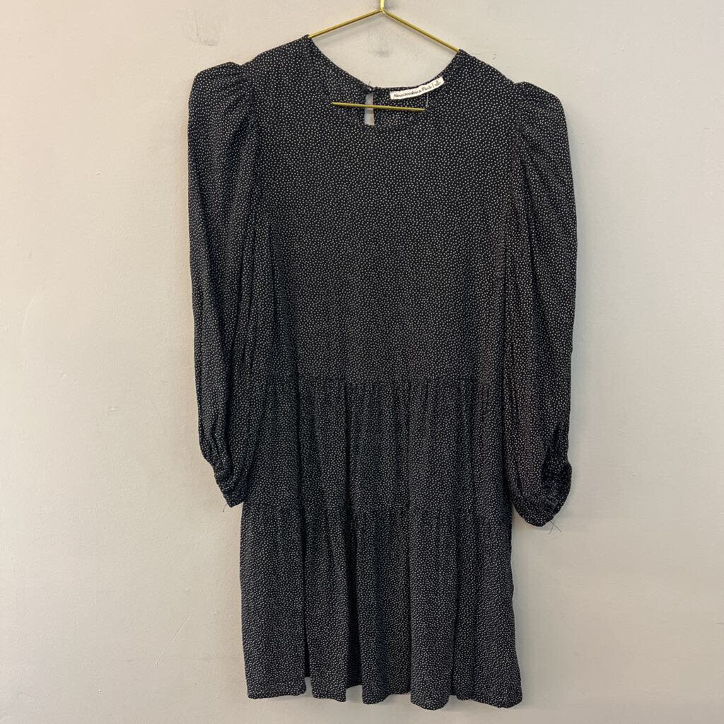 Abercrombie and Fitch Black/ White Polka Long Sleeve Dress Small