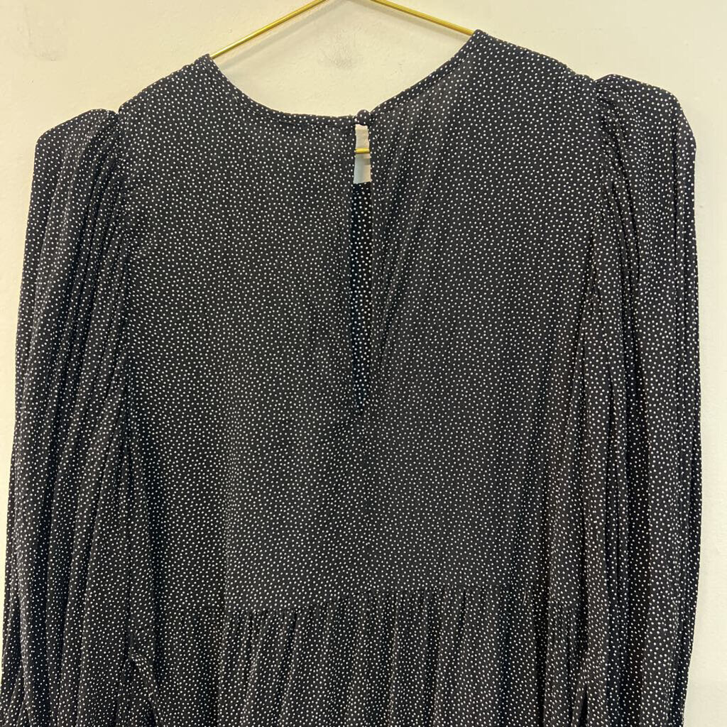Abercrombie and Fitch Black/ White Polka Long Sleeve Dress Small