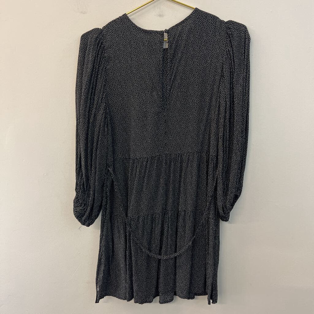 Abercrombie and Fitch Black/ White Polka Long Sleeve Dress Small