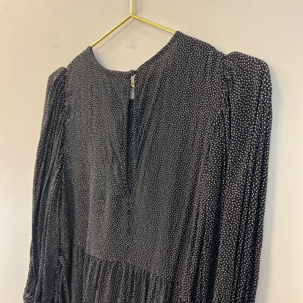 Abercrombie and Fitch Black/ White Polka Long Sleeve Dress Small