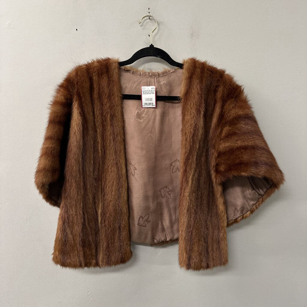 Brown Fur Wrap Jacket