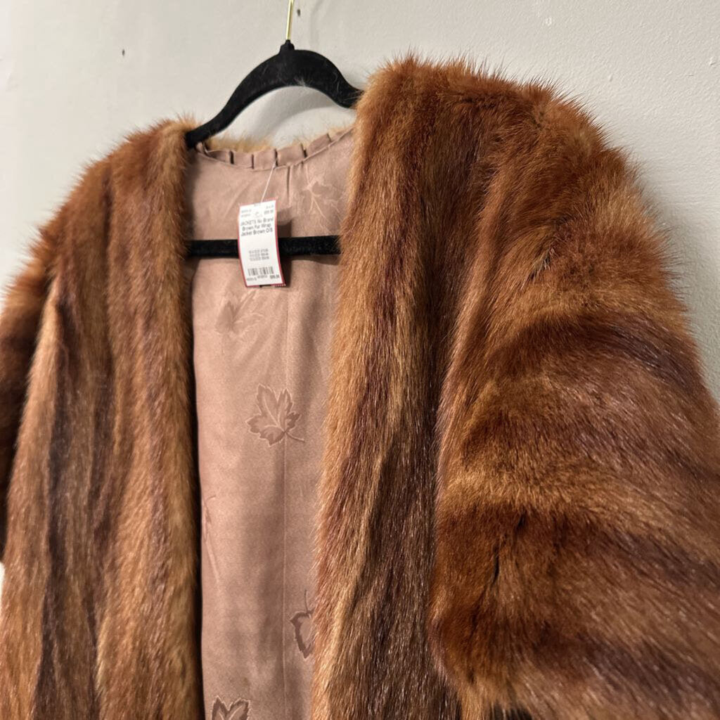 Brown Fur Wrap Jacket