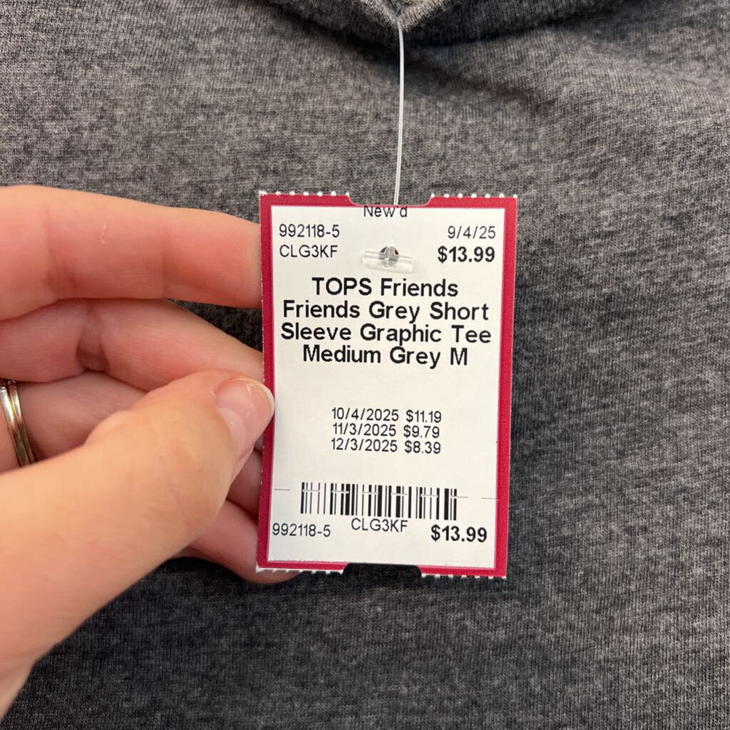 Friends Grey Short Sleeve Graphic Tee Medium