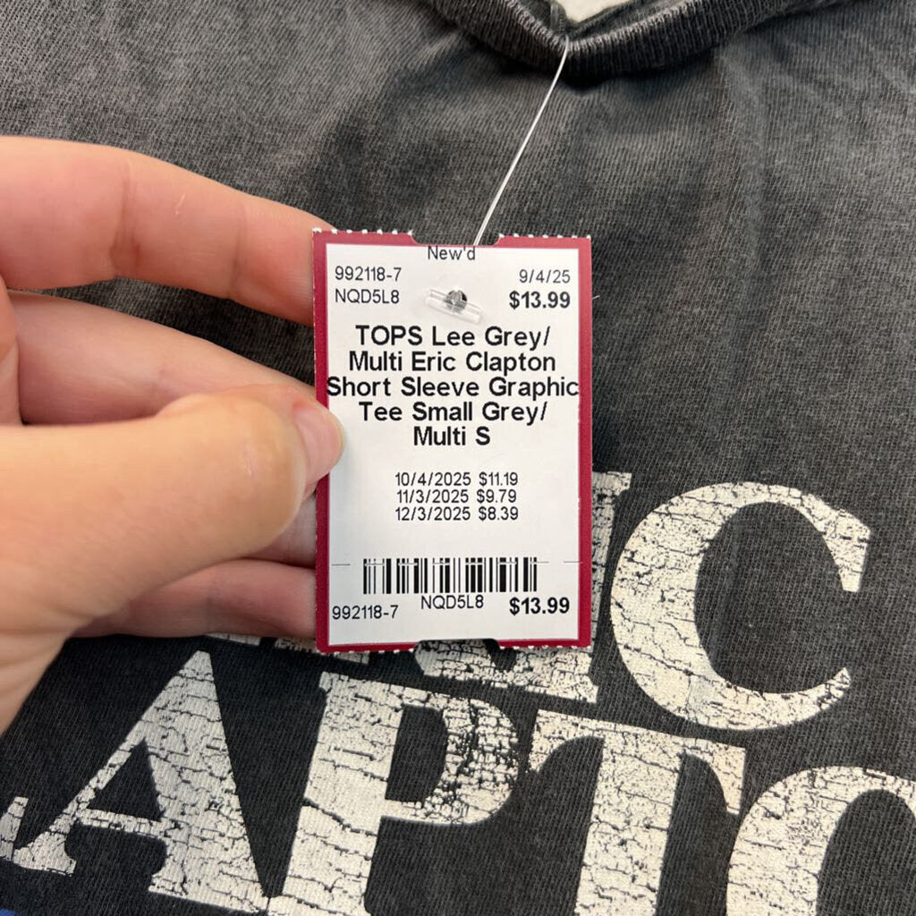 Grey/ Multi Eric Clapton Short Sleeve Graphic Tee Small