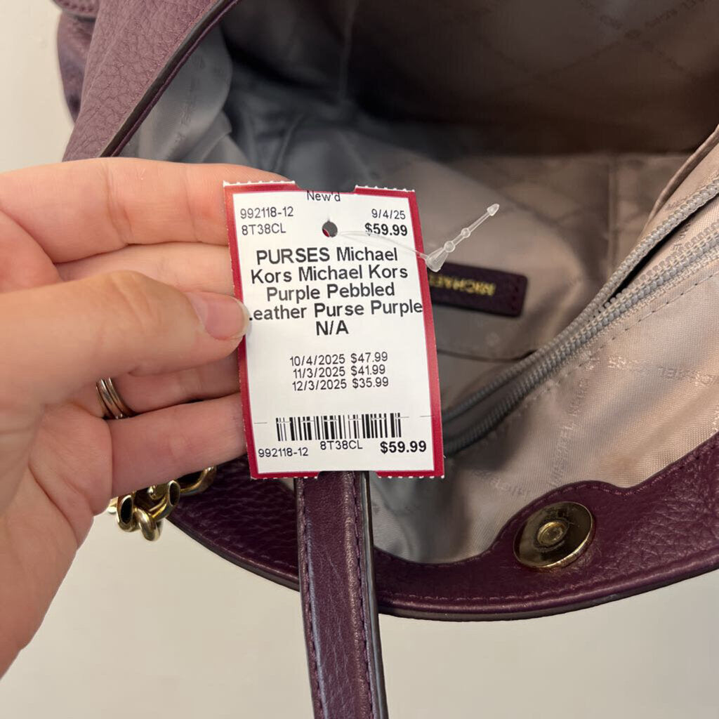 Michael Kors Purple Pebbled Leather Purse