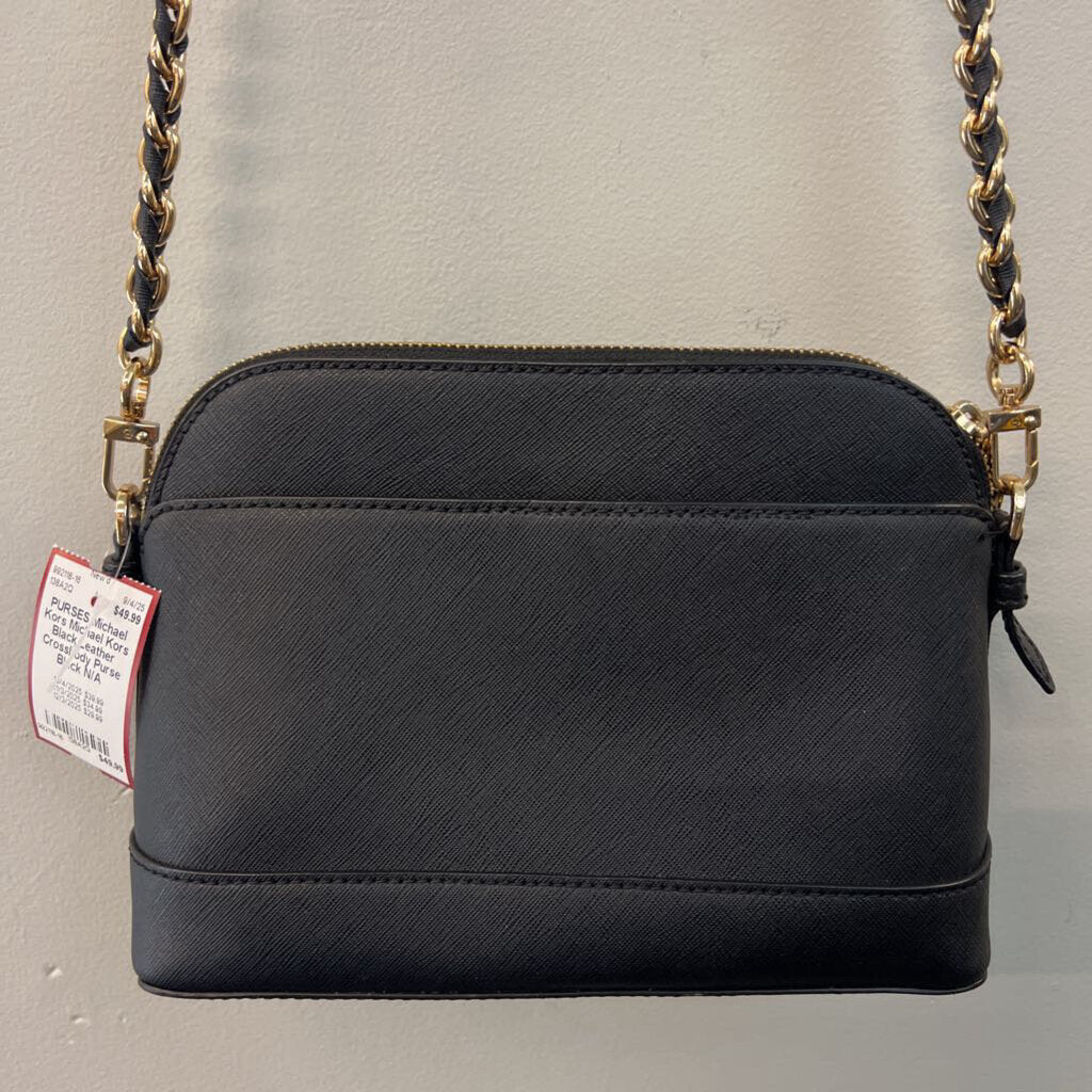 Michael Kors Black Leather Crossbody Purse