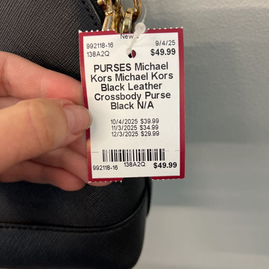 Michael Kors Black Leather Crossbody Purse