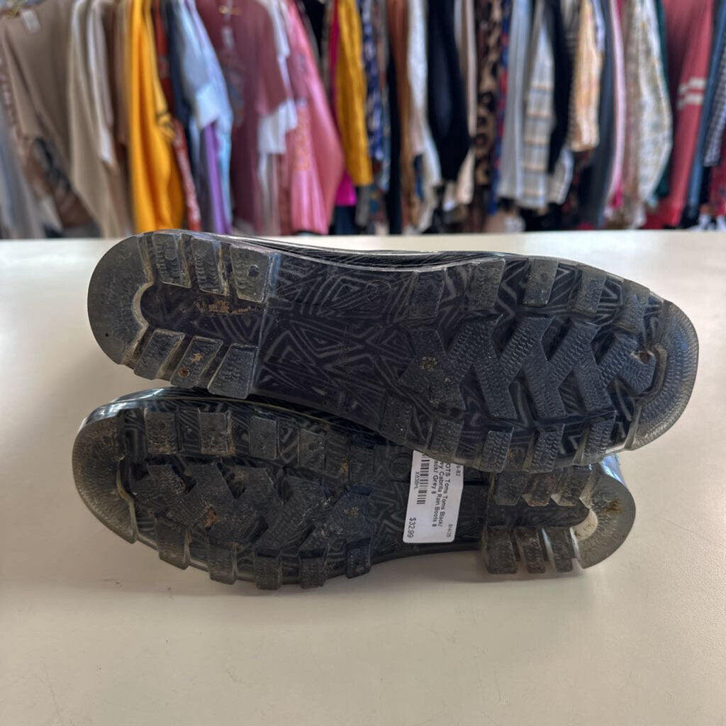 Toms Black/ Grey Cabrilla Rain Boots 8
