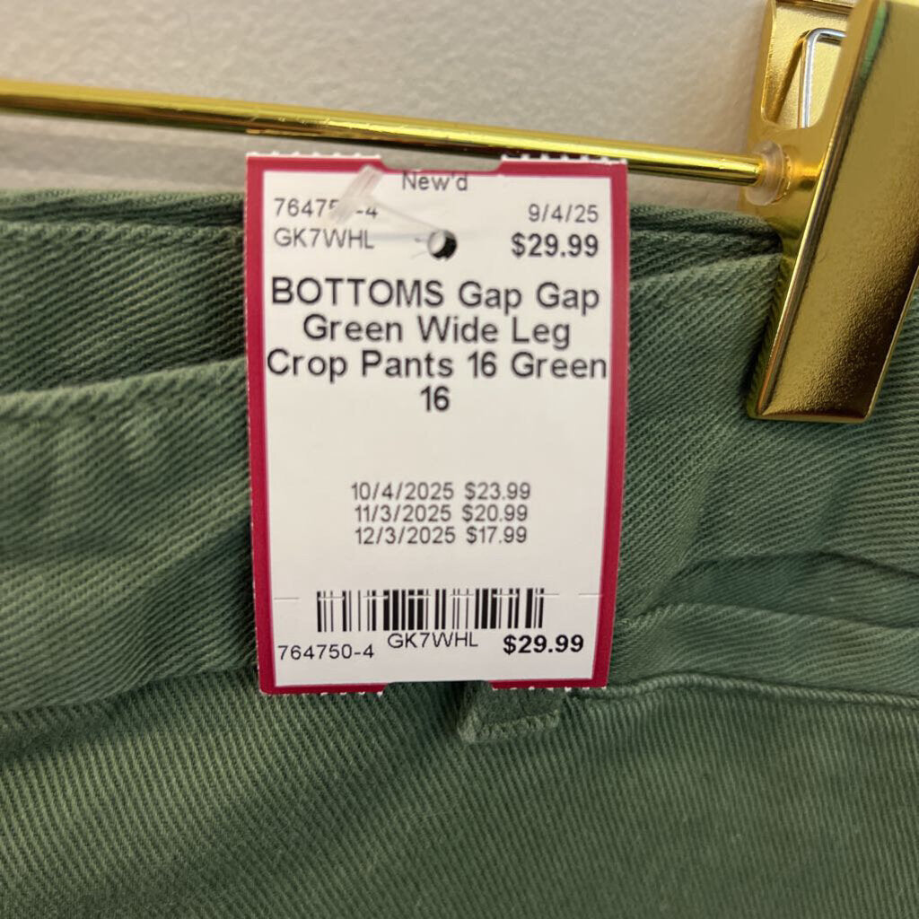 Gap Green Wide Leg Crop Pants 16