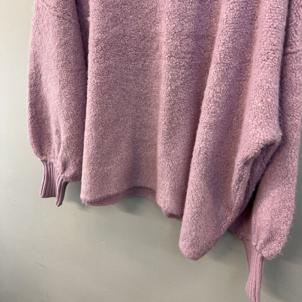 Free People Purple Fuzzy Knit Turtleneck Sweater Large